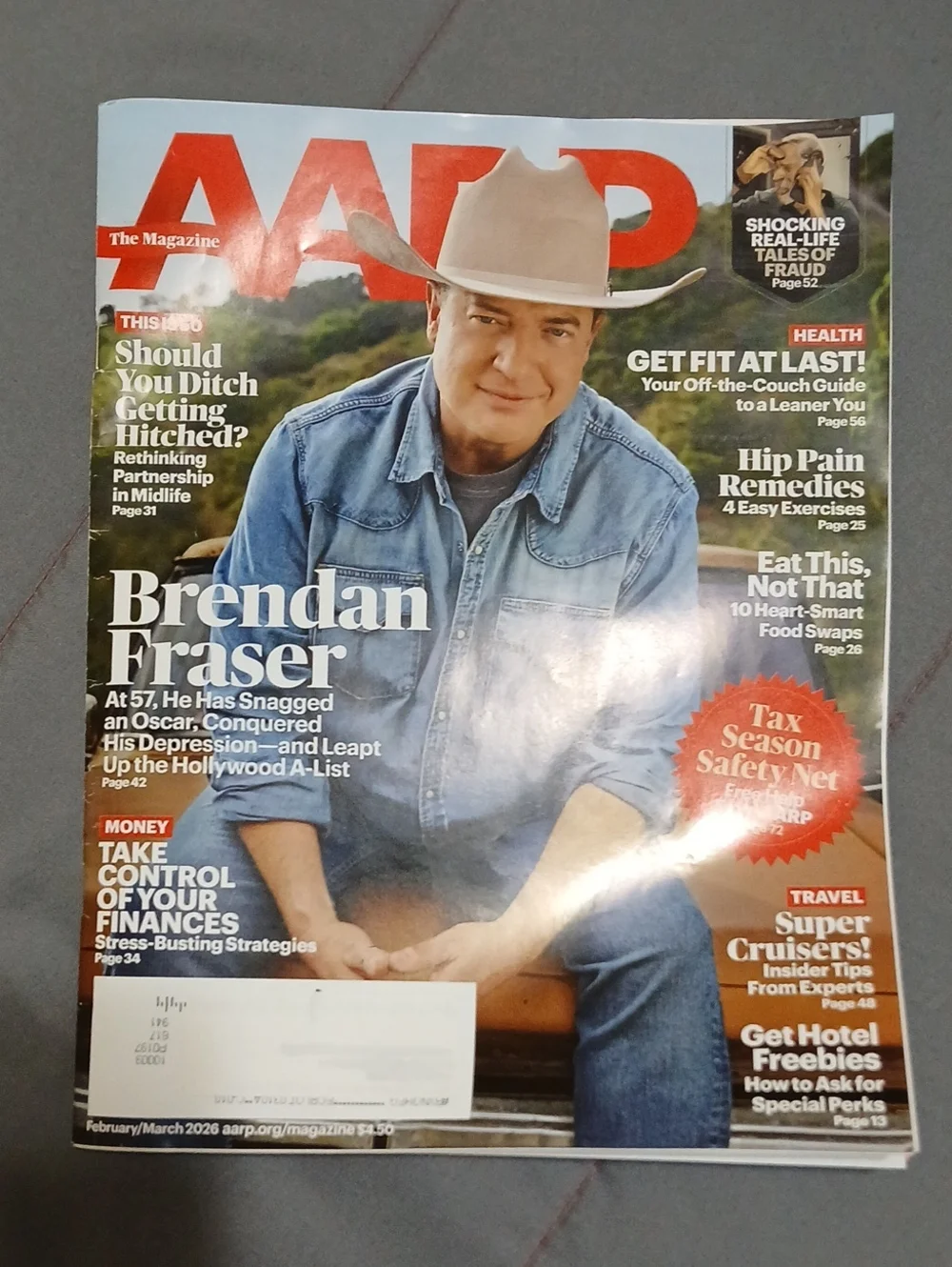 AARP The Magazine Featuring Brendan Fraser
